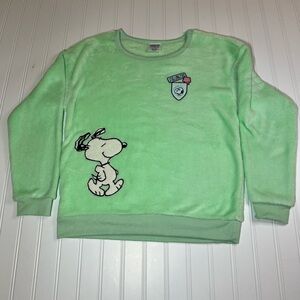 Snoopy Peanuts Girls XL 14-16 Mint Green Cozy Pullover NWT